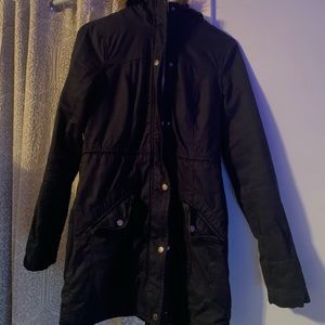 women’s hollister navy blue parka
